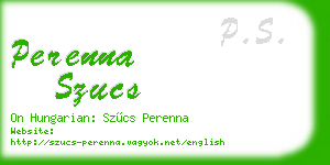 perenna szucs business card