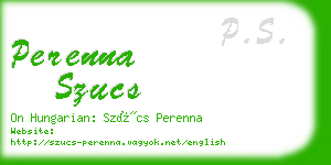 perenna szucs business card